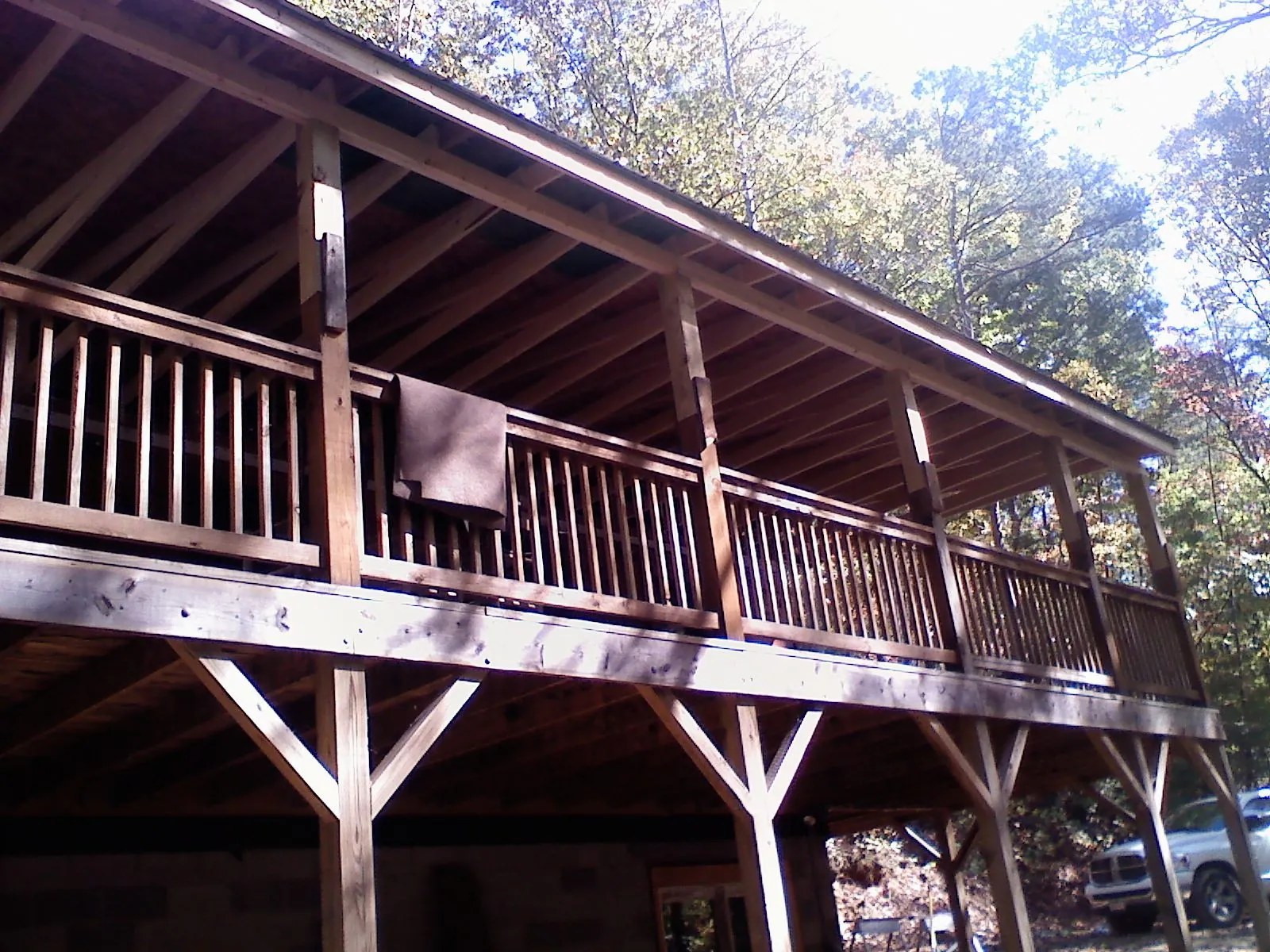 Timber framing under a new elevated porch and deck — Roof Leak Repair in Pearisburg by Roofing Brothers